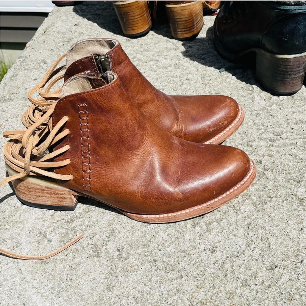 Freebird by Steven Jojo Leather Flats Cognac Size 8 - Picture 3 of 7
